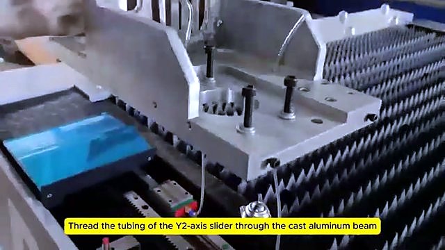Y2 cast aluminium beam tubing over serrated slat bed (SKU ask)
