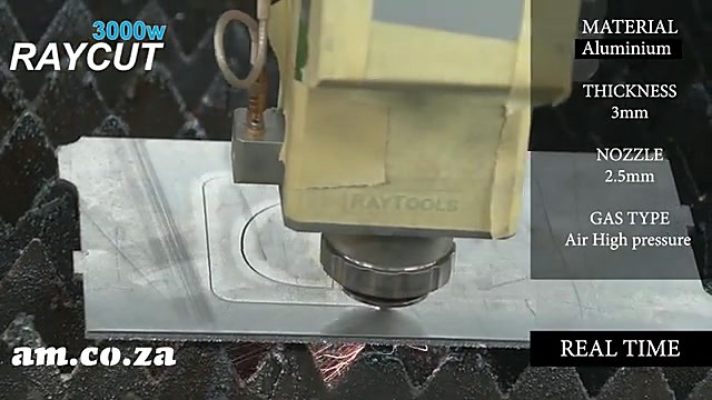 CLEAR RAYCUT 3000w + RAYTOOLS Al 3mm cut (SKU ask)