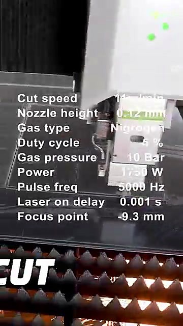 2mm SS params card Nitrogen/1750W process observe-only (SKU ask)
