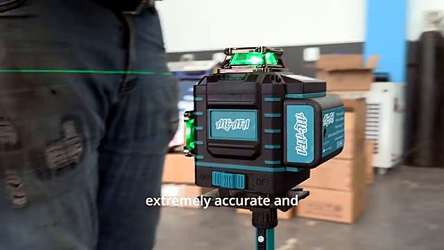 Green laser level on tripod for rail alignment (SKU ask)
