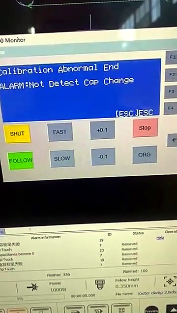 CLEAR Calibration abnormal End ALARM Not detect cap change (SKU ask)