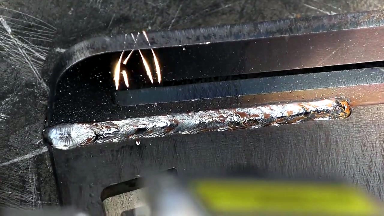 Weld-bead workpiece after clean pass (SKU ask)