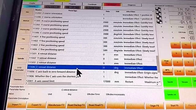 Software 11506 C retreat distance parameter (SKU ask)