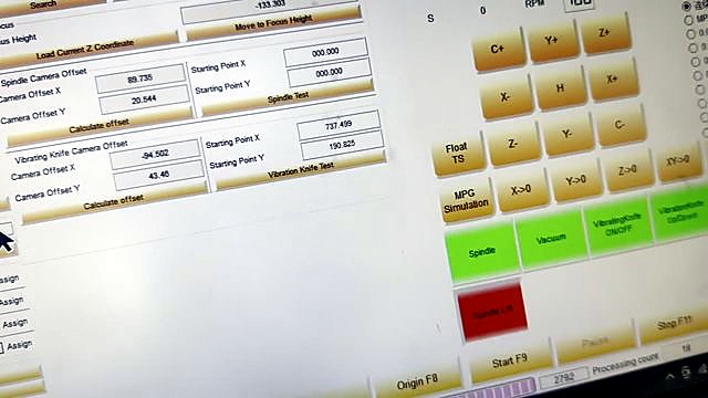 Spindle/Vibrating Knife Camera Offset numeric values (SKU ask)