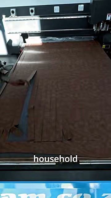 Leatherette sheet cut into long strips on FlatCUT bed (SKU ask)