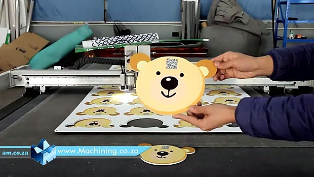 Operator lifting cut teddy blank with QR (SKU ask)