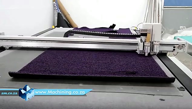 FlatCUT gantry multi-tool cutting purple carpet (SKU ask)