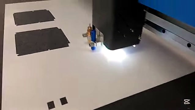 Head over white bed with cut rectangles (SKU ask)