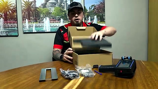 GoPrinter unbox components on desk (SKU ask)