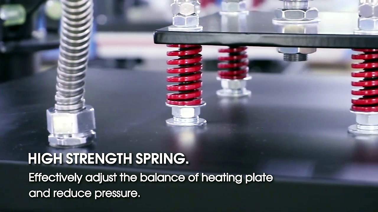 High-strength red coil springs under heat plate (SKU ask)
