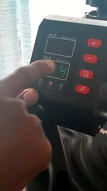 Dual green Temp/Time LEDs + red button column (SKU ask)