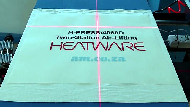 Laser crosshair on H-PRESS/4060D HEATWARE fabric (SKU ask)