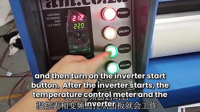 HEATING button + POWER lamp on (SKU ask)