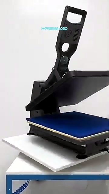Black clamshell heat press open on stand (SKU ask)
