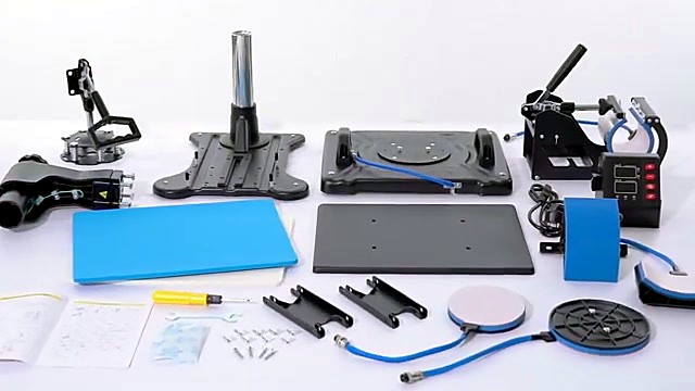 MT8 parts inventory — base, platens, mug/cap/plate kits, blue control (SKU ask)