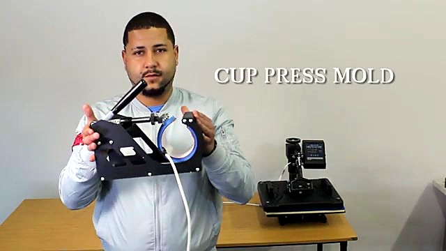 Cup press mold held; HEATWARE controller on body (SKU ask)