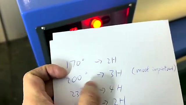 Handwritten 170–250° blanket notes at panel (SKU ask)