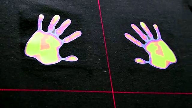 Handprint transfers aligned with laser (SKU ask)