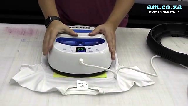 Handheld press on sneaker-stack transfer (SKU ask)