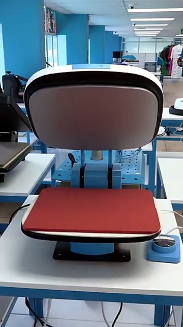 Swing-away heat press blue/white + red silicone (SKU ask)