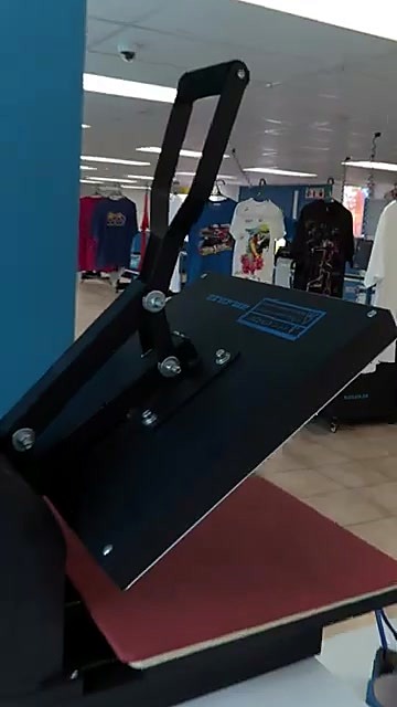 Clam-shell heat press open red platen (SKU ask)