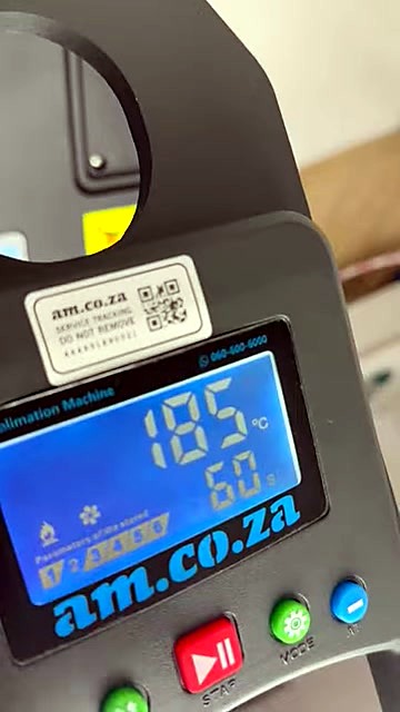 Panel set ~185°C / 60s typical sublimation (SKU ask)