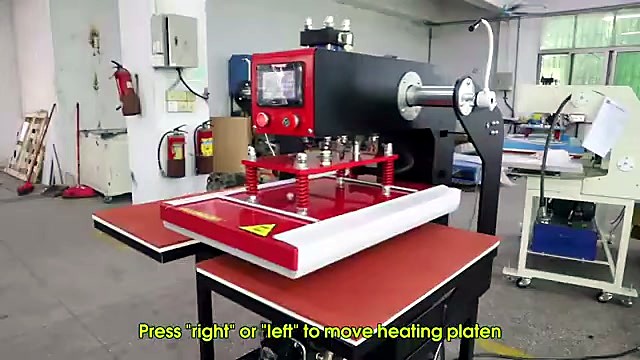 Heating platen over right station — slide cue (SKU ask)