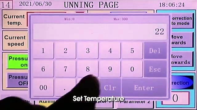 PLC touch HMI RUNNING PAGE set temperature (SKU ask)