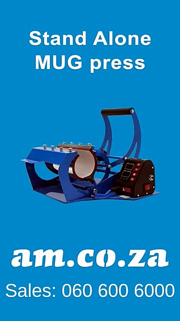 Stand Alone MUG press product graphic + am.co.za sales (SKU ask)