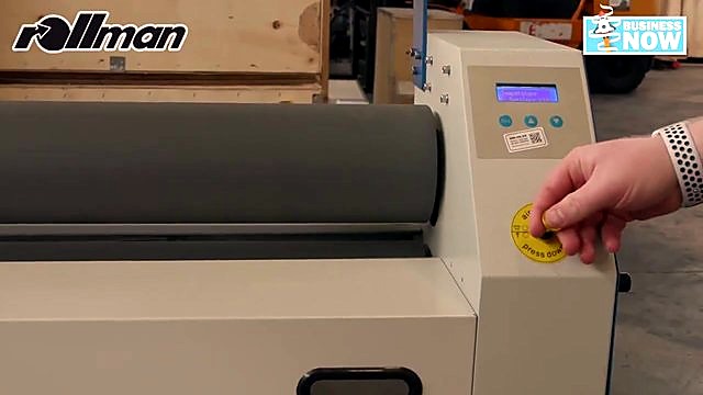 Digital panel + yellow e-stop on laminator (SKU ask)