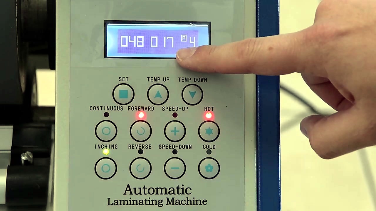 Automatic Laminating Machine panel: HOT + CONTINUOUS LEDs (SKU ask)