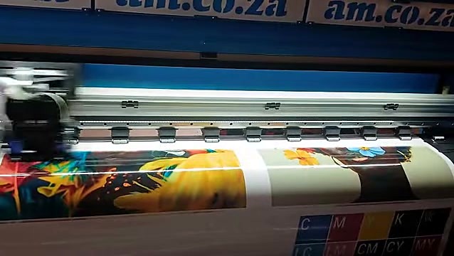 Carriage + African-inspired art + on-media CMYK/LC/LM bars (SKU ask)