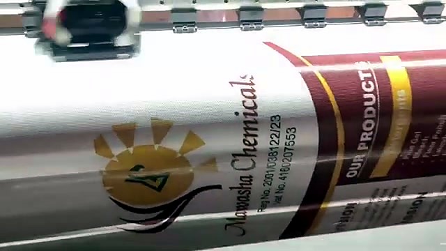 Mawasha Chemicals label mid-print on roll (SKU ask)