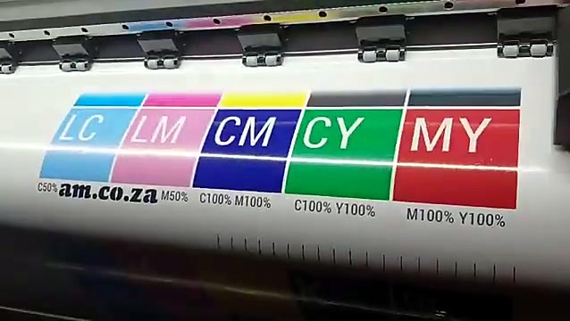am.co.za colour test strip printing on roll media