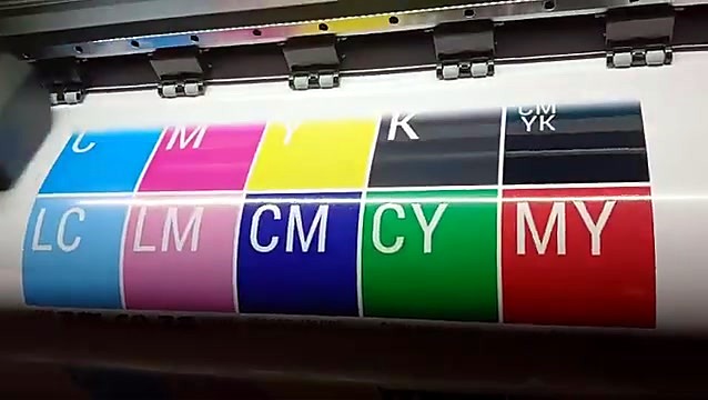 Full CMYK + mixed-colour test chart printed
