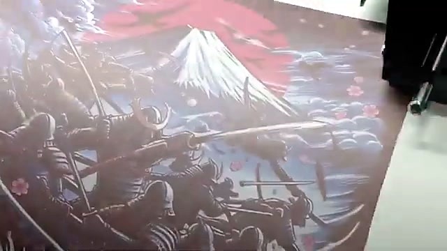 Samurai battle artwork panel (SKU ask)