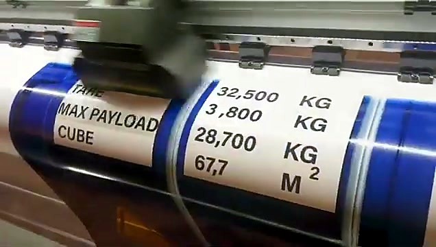 TARE/MAX PAYLOAD stickers on blue vinyl (SKU ask)