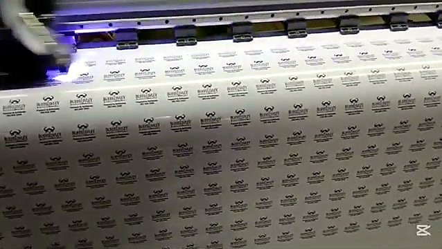 Pinch rollers holding white roll under UV job (SKU ask)