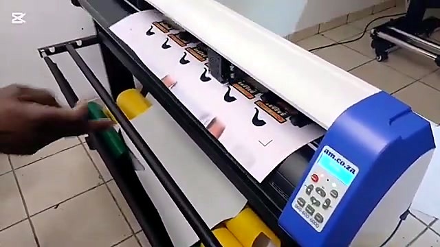 Companion blue AM.CO.ZA vinyl cutter finishing (SKU ask)