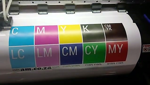 Finished colour alignment print on smooth vinyl