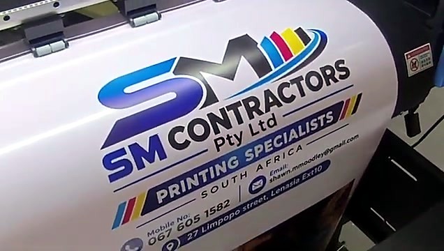 Finished vinyl artwork on the F2-1800D platen