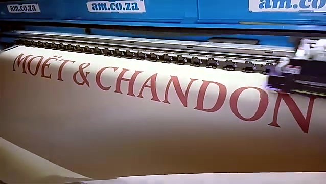 Finished brand print hanging on the roll
