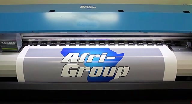 Afri-Group Africa-outline logo printing on vinyl (SKU ask)