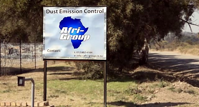 Finished Afri-Group outdoor pole sign installed (SKU ask)
