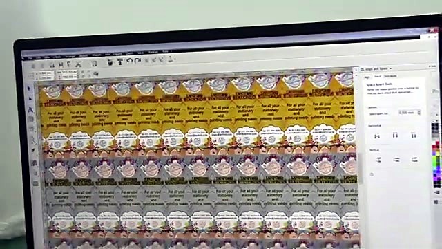 Step-and-repeat bookmark layout on design/RIP screen (SKU ask)