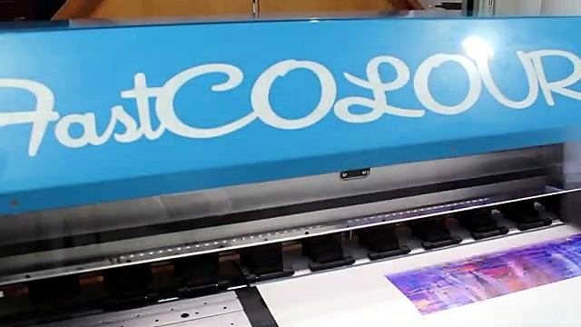 CLEAR FastCOLOUR script brand plate over canvas print (SKU ask)