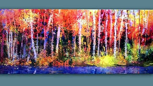 Finished impressionist forest canvas print (SKU ask)