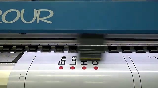 FastCOLOUR printhead printing Contra-Vision vinyl (SKU ask)