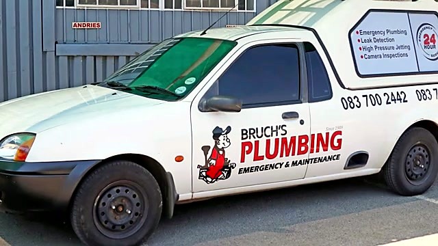 Finished Bruch's Plumbing branded bakkie (SKU ask)