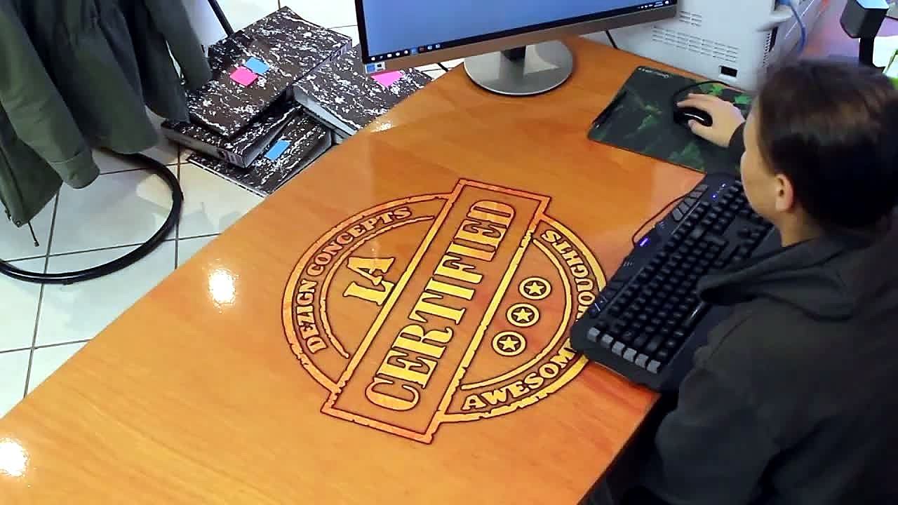 YouTube thumb — FastCOLOUR desk wrap vinyl (SKU ask)
